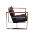Angle Brushed Stainless Steel Lounge Chair